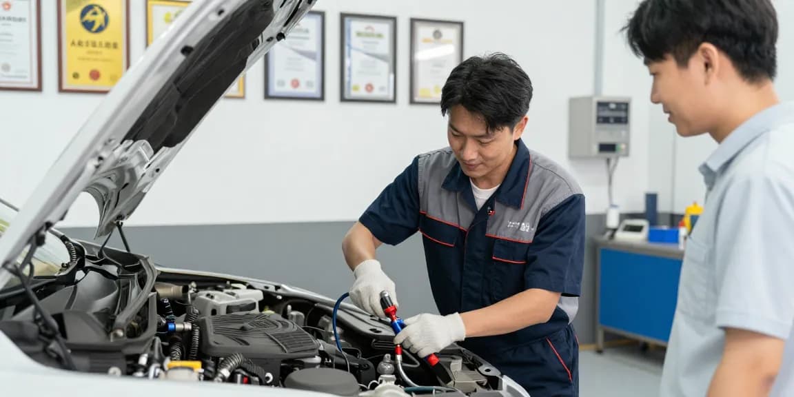 Local auto repair shop offering car air conditioning gas refill service by trusted provider.