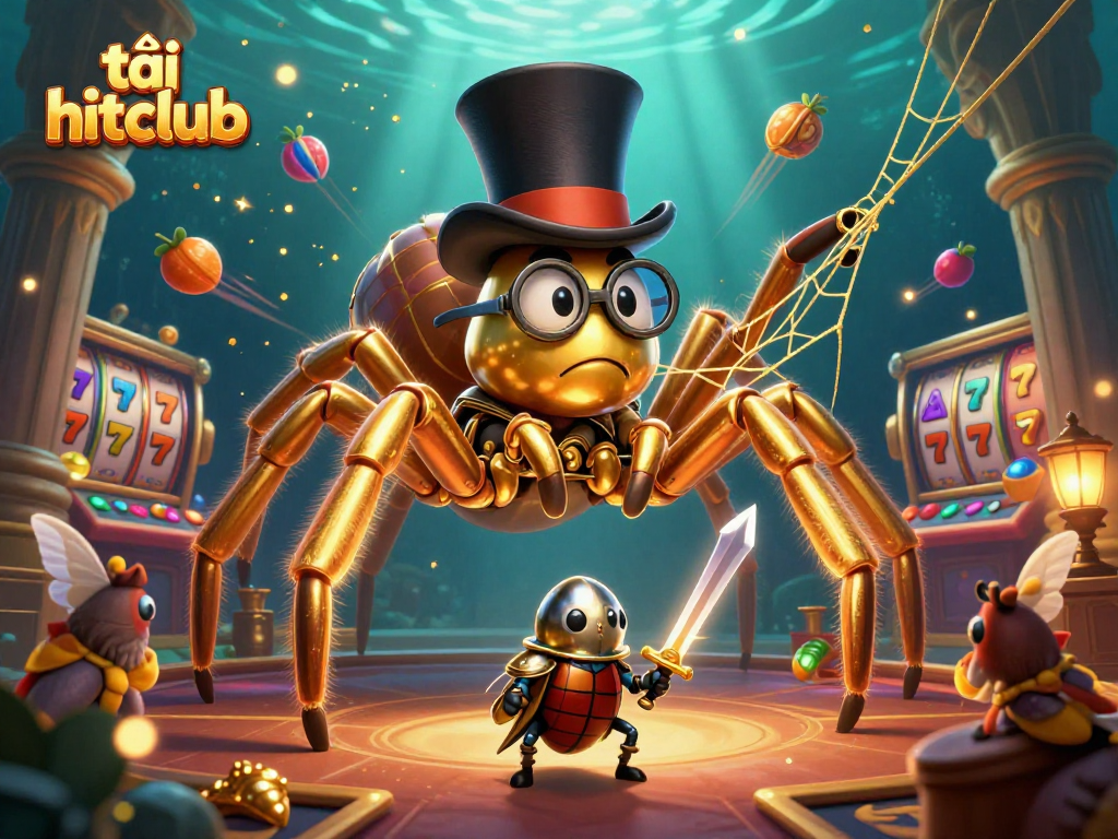 Enjoy thrilling gameplay as you tải hitclub and explore exciting slot games featuring a golden tarantula.