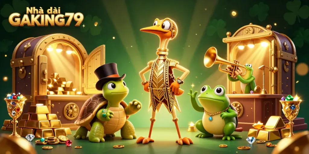 Engage your luck with Nhà cái GAKING79's vibrant casino experience featuring a colorful illustration.
