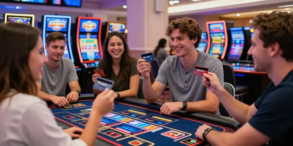 Players enjoying their experience at credit card casinos UK, showcasing excitement and modern gaming.