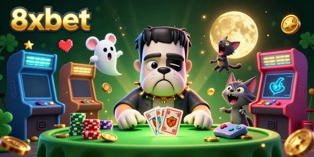 Experience thrilling gameplay with the 8xbet cartoon characters in an enchanting casino setting