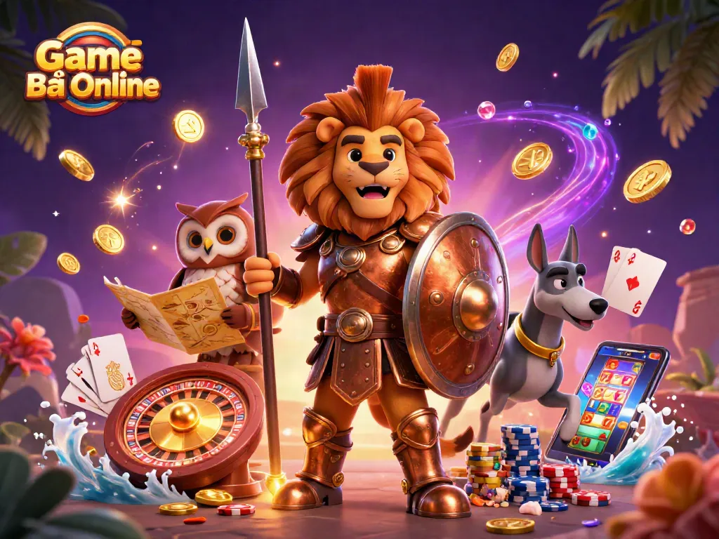 Experience exciting Game Bài Online action with vibrant characters and dynamic casino elements.