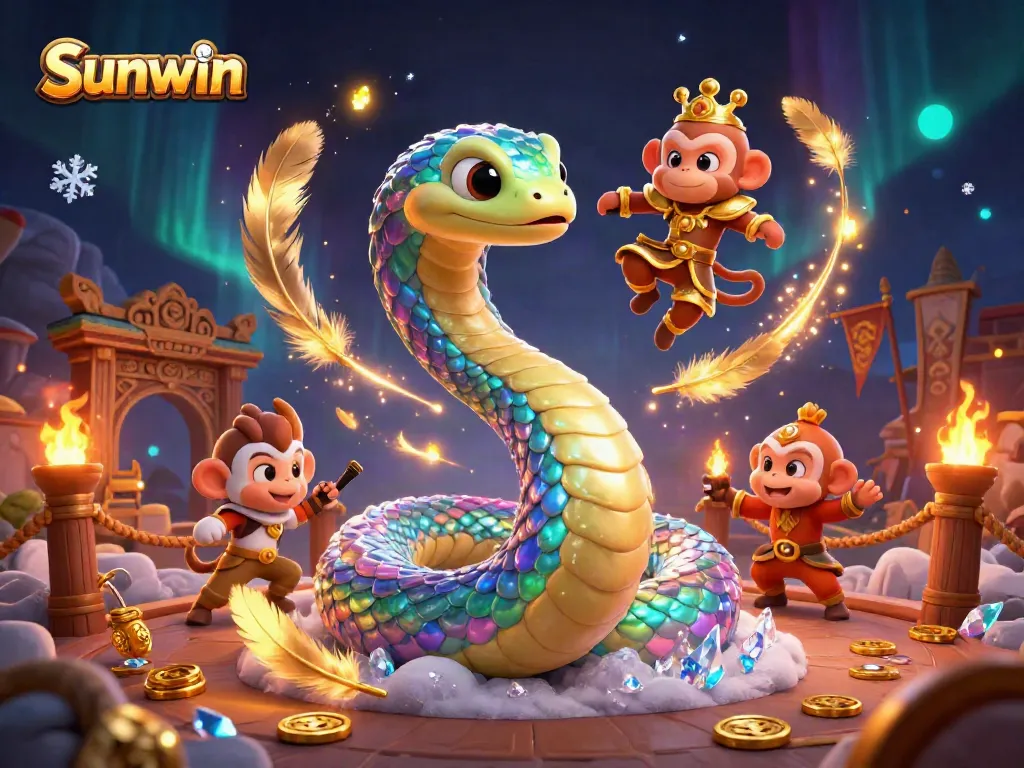 Experience exciting gambling adventures with Sunwin's vibrant 3D casino scene featuring magical elements.