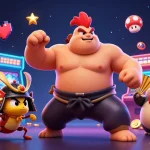 raja89 brings the excitement of gaming with a dynamic 3D casino scene featuring animated characters.
