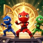 Engage with 7-hd’s exciting casino action, featuring a dynamic ninja chameleon team amid sparkling treasures.