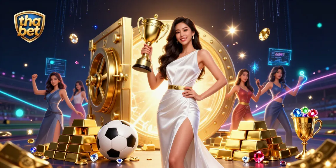 Play your winning strategy at tha bet with an Asian casino champion showcasing a trophy and betting elements.