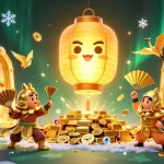 Experience the thrill of ku bet with golden treasures and vibrant casino elements in this dynamic scene.