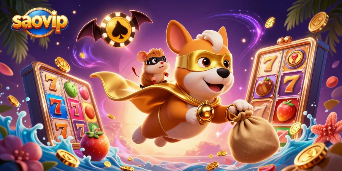 Engage in thrilling gameplay with saovip, featuring colorful slot elements and dynamic 3D characters.