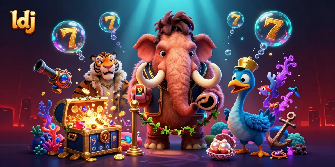Experience an exciting casino scene as the ldj bouncer checks IDs, surrounded by vibrant slot reels, gold coins, and bioluminescent treasures.