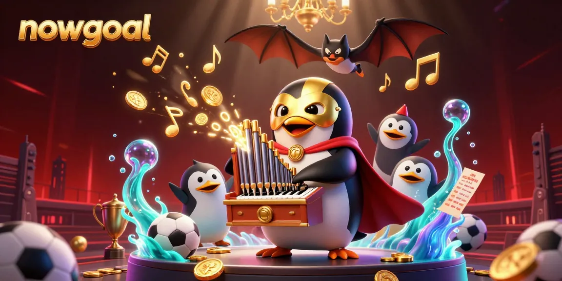 Nowgoal provides dynamic sports betting action with the cartoon penguin playing tunes and gold coins raining down.