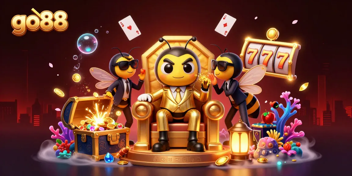 Experience the excitement of go88 with a dynamic casino-themed illustration featuring game elements and vibrant characters.