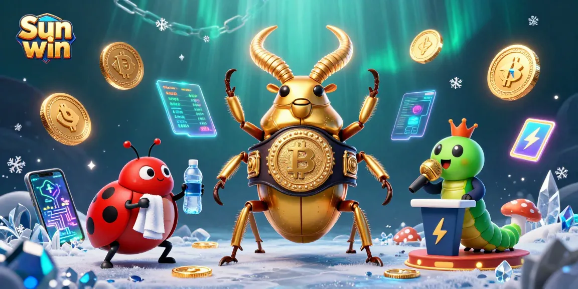 Experience the thrill of Sun win with this vibrant 3D illustration of animated characters in an epic casino showdown.