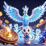 Engage in thrilling gameplay with 1gom's dazzling ice phoenix and vibrant gaming elements.