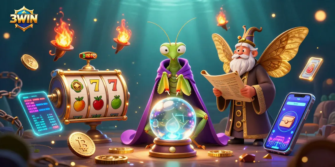 Experience 3WIN's vibrant slots with a mystical twist featuring fortune tellers and crypto treasures.