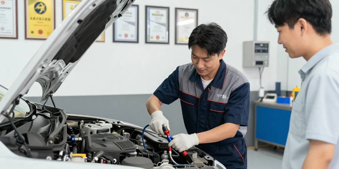 Local auto repair shop offering car air conditioning gas refill service by trusted provider.