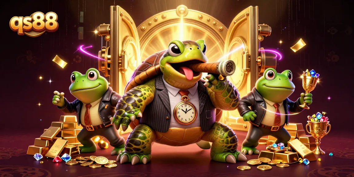 Experience thrilling wins at qs88 with a vintage mafia turtle and bullfrog enforcers in a dazzling casino.