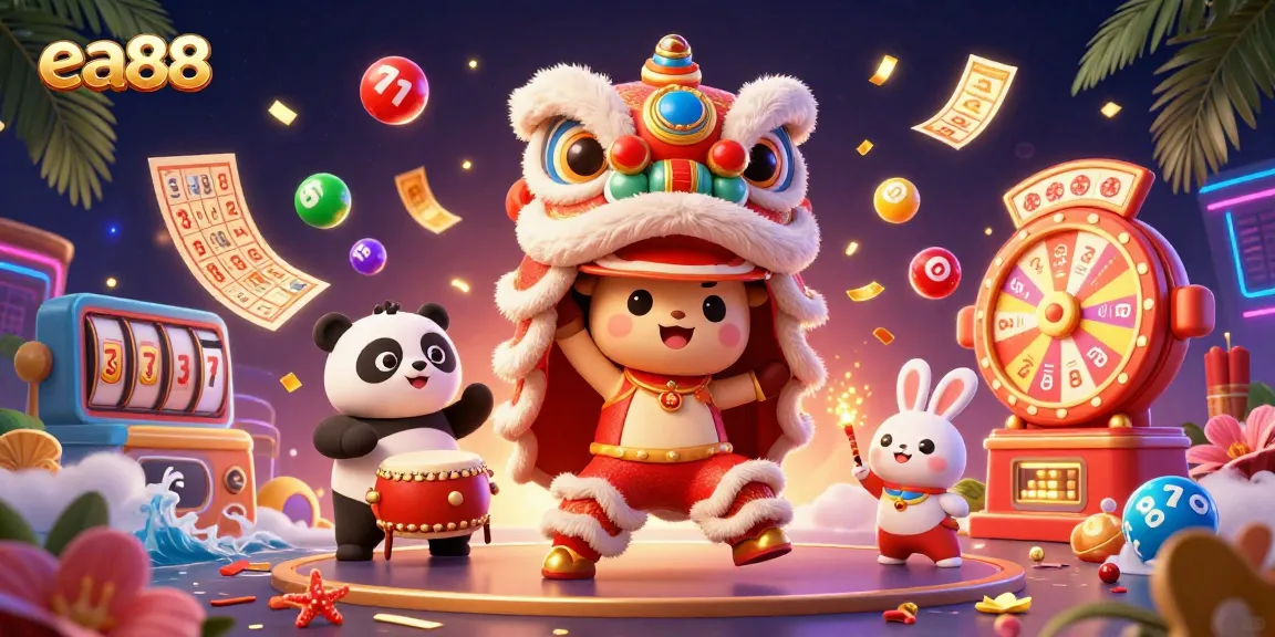Experience the thrill of winning at ea88 with a vibrant 3D casino scene featuring dynamic slot jackpots.