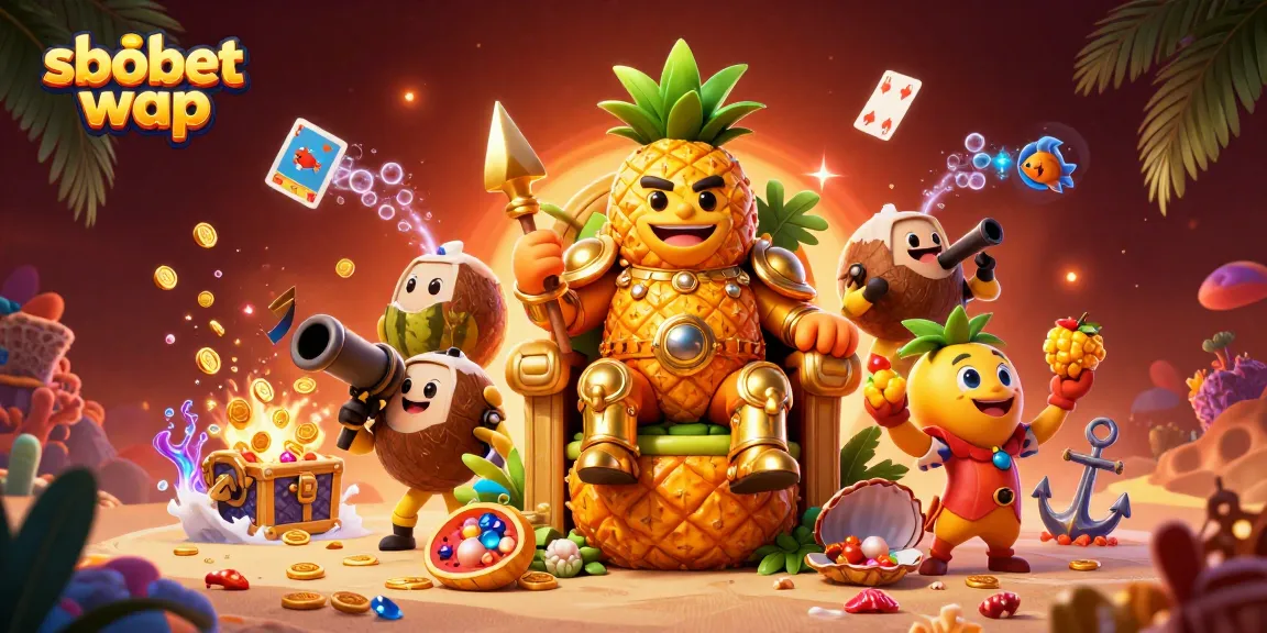 Experience sbobet wap with thrilling bets surrounded by festive 3D characters and vibrant casino elements.