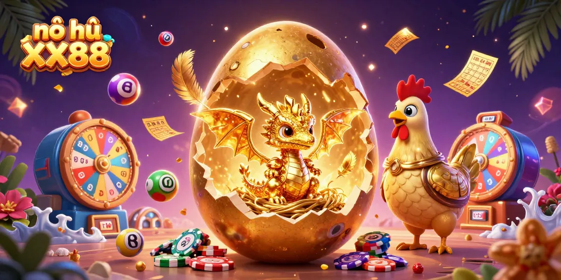 Experience the thrill of nổ hũ XX88 with a stunning golden dragon and lively game elements.