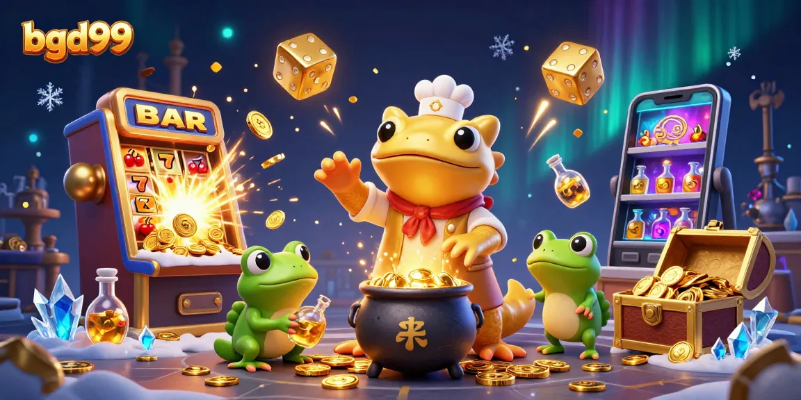 Experience the excitement of bgd99 with dynamic 3D casino action, featuring slot machines and golden coins.