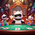 Experience the thrills of Go88 as the phantom cat entertains players at a lavish casino.