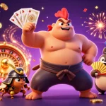 Experience thrilling action at 789pnv with the powerful sumo rooster, fierce samurai cricket, and tanuki announcer.