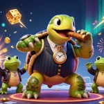 Join the gaming excitement at link lc88 with a bustling casino scene featuring vibrant cartoon characters.