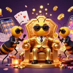 32Win transforms gaming with a buzzing bumblebee mob boss and his entourage in a vibrant casino scene.
