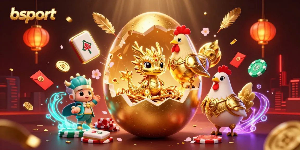Experience exciting gameplay at bsport with a golden dragon amidst vibrant casino elements.
