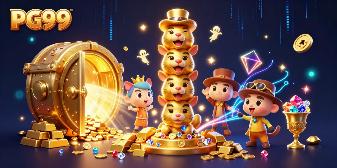 Spin and win at PG99 with vibrant 3D casino elements and colorful animations in a thrilling gaming landscape.