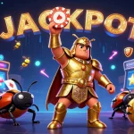 Engage with 11WIN through a vibrant 3D illustration celebrating jackpots and casino excitement.