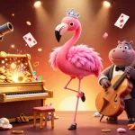 Experience excitement with tải iWin, featuring vibrant casino characters in a 3D digital scene.