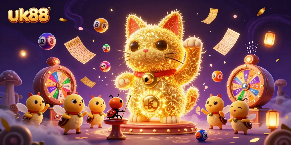 Play exciting lottery games with the vibrant scene showcasing uk88's dynamic casino atmosphere.
