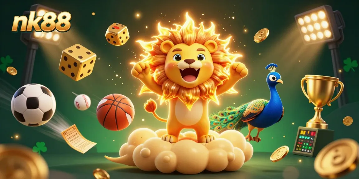 Experience thrilling sports betting with nk88's dynamic illustration featuring exciting gameplay elements.