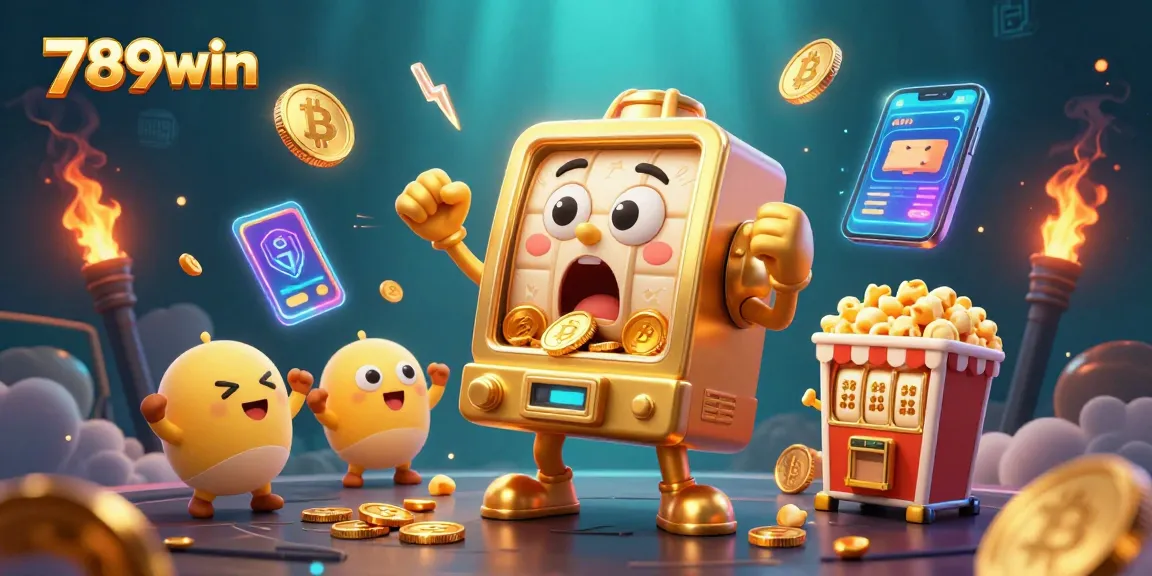 Experience thrilling wins with 789win's animated slot adventure featuring vibrant gold coins and crypto elements.