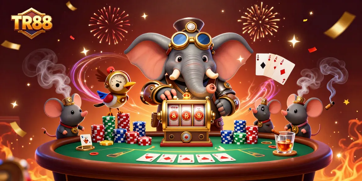 Experience thrilling wins at TR88 with dynamic 3D characters and vibrant casino elements.