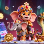 Join the thrilling QS88 gaming experience with a colorful cartoon scene of a tiger and majestic elephant in a vibrant casino atmosphere.