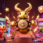 Engage in gaming excitement at UU88 with 3D cartoon characters in vibrant casino scene.