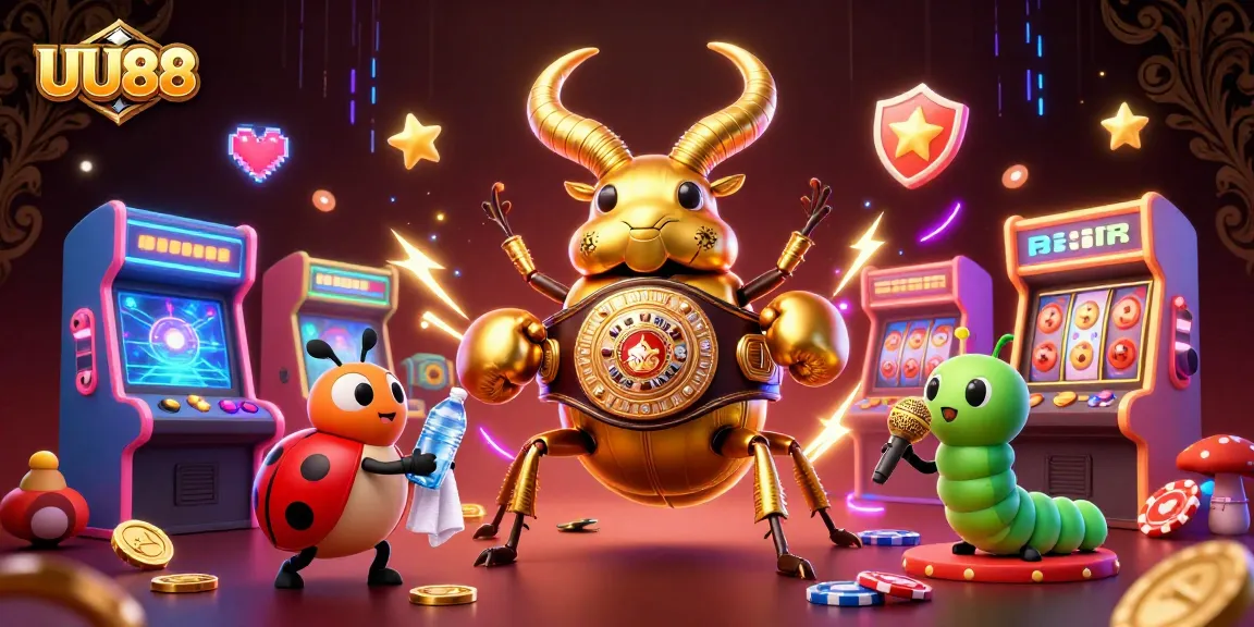 Engage in gaming excitement at UU88 with 3D cartoon characters in vibrant casino scene.