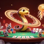 Experience the thrill of jw88 with astronauts betting on a cosmic roulette wheel scene.