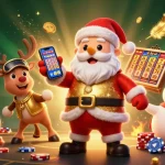 Engage with 88AA's vibrant online casino scene featuring festive characters and dynamic gambling elements.