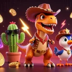 Winning big with 11WIN in an exciting multi-character casino scene.