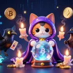 Engage with qs88 in this vibrant digital casino scene featuring mystical characters and crypto elements.